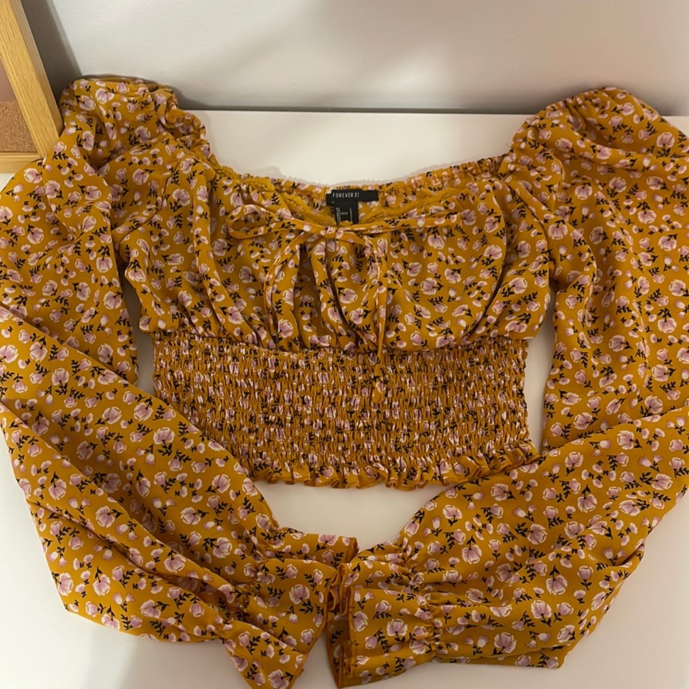 orange cropped long sleeve